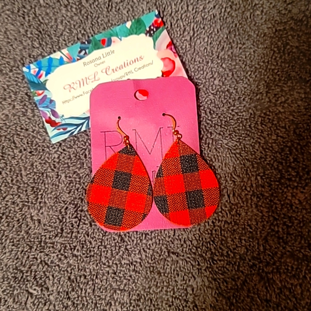 Faux leather earrings